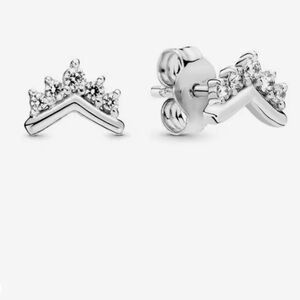 Pandora Silver Crown Earrings